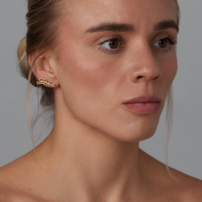 18k Gold Love More Earrings