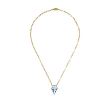 18k Gold Chain with Kite Cut Swiss Blue Topaz