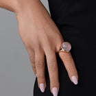 18k Gold Ring with Rose Quartz