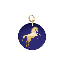 18k Gold Horse Pendant on Lapis Stone Disc