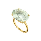 18k Gold Radiant Cut Prasiolite Cocktail Ring