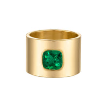 Solid 18k Gold Ring with Emerald