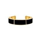 18k Gold 8mm Cuff Bracelets with  Black Enamel