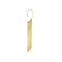 18k Gold Ear Cuff Chandelier with Clear Quartz (4")