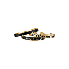 18k Gold 10mm Cuff Bracelets with Black Enamel