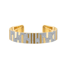 18k Gold 10mm Cuff with Paved Diamonds