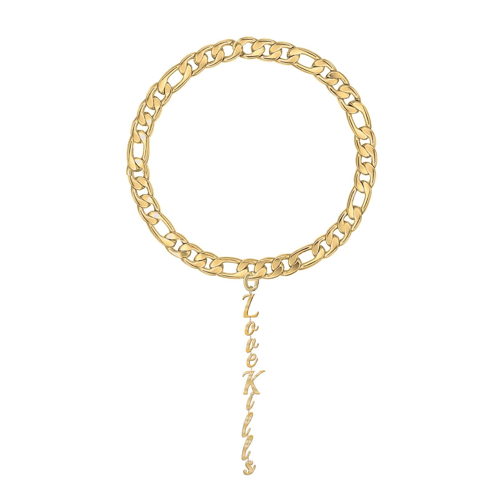 18k Solid Gold "Love Kills" Bracelet