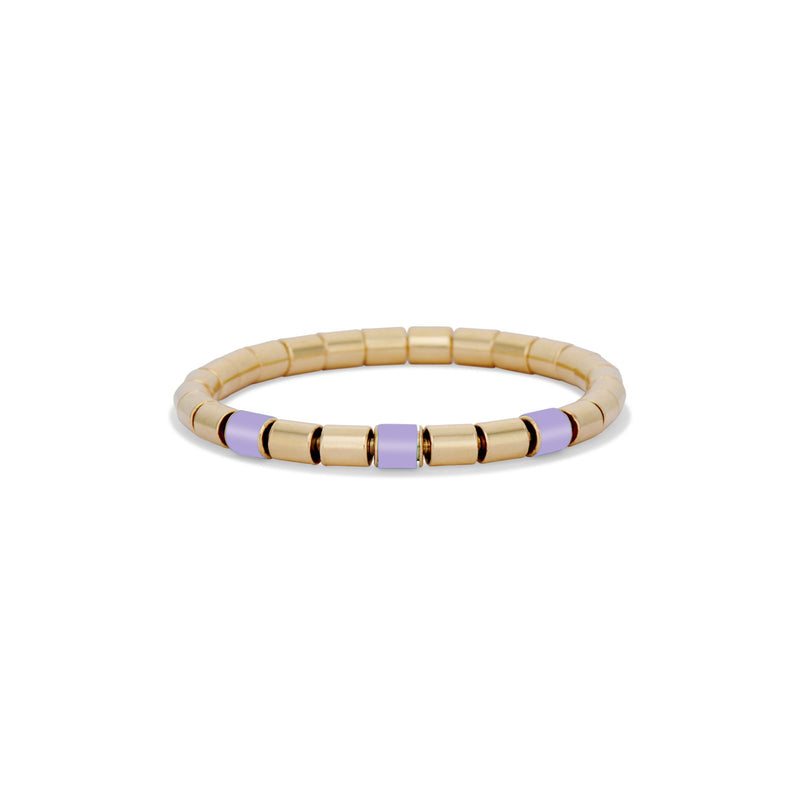 18k Gold Stretch Bracelet with Lavender Amethyst