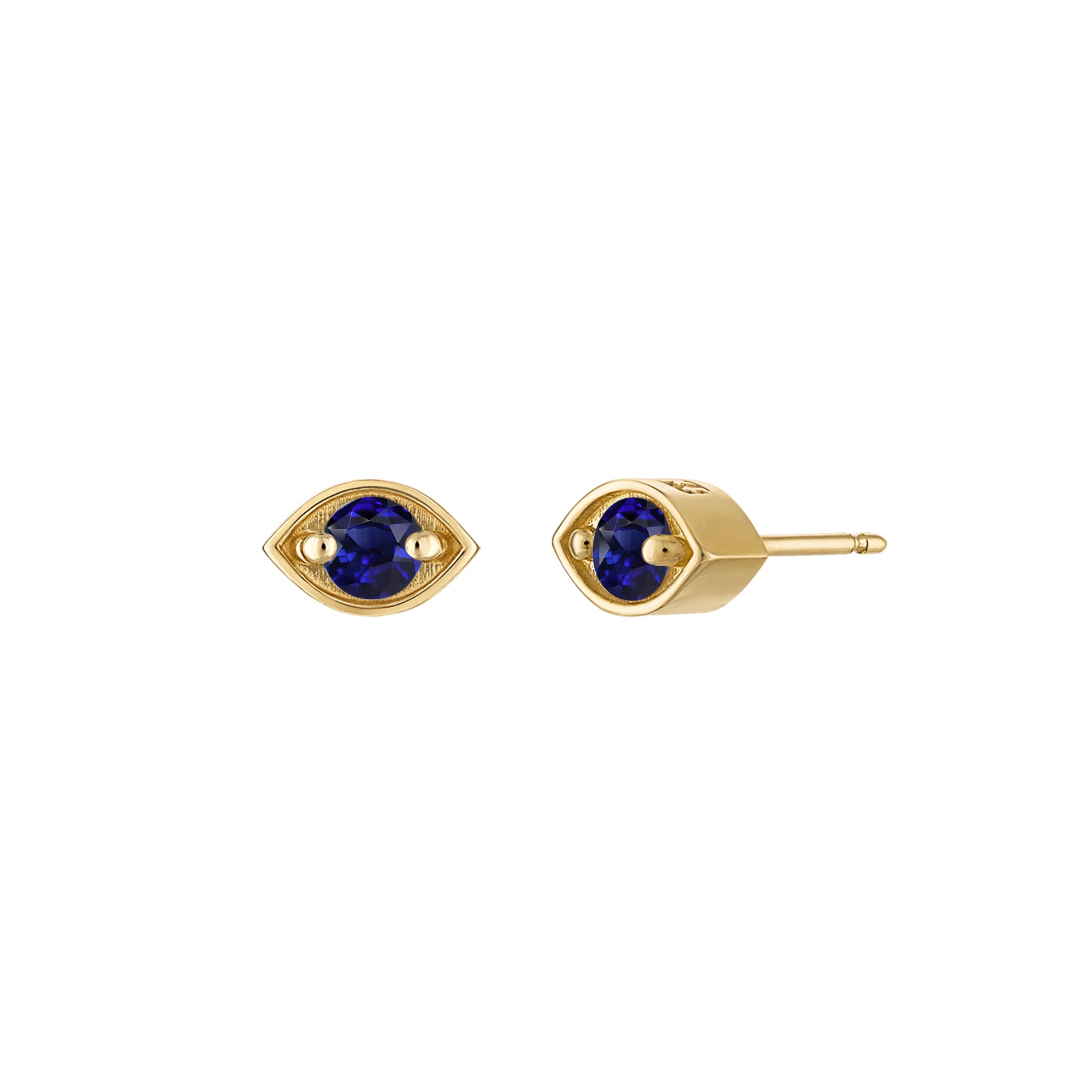 18k Gold Eye Studs with Lolite