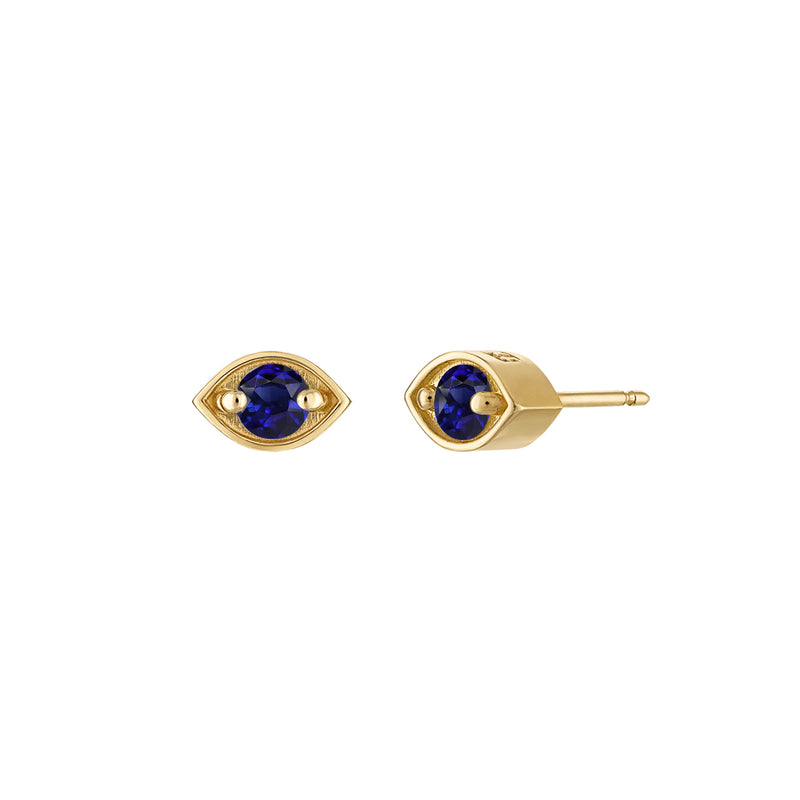 18k Gold Eye Studs with Lolite