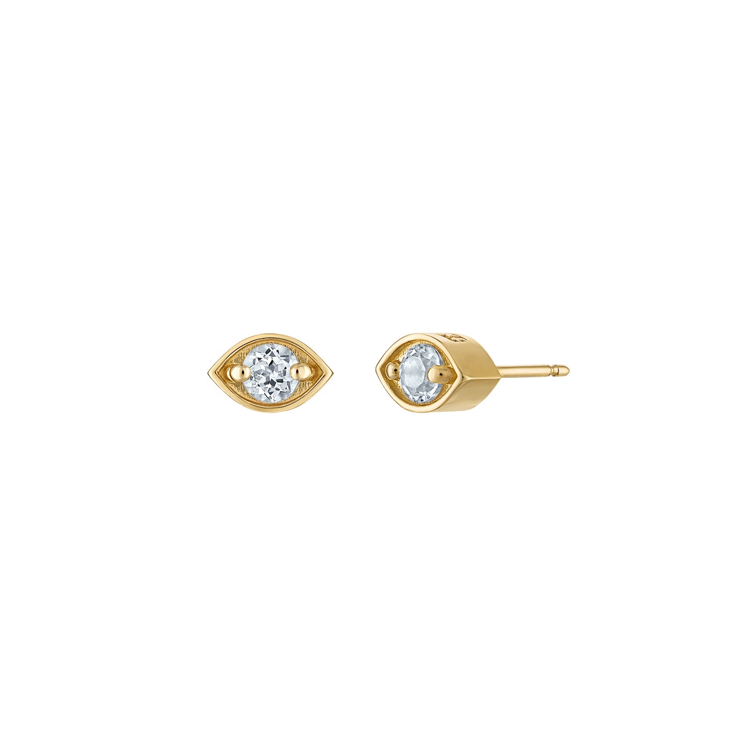 18k Gold Eye Studs with Diamonds