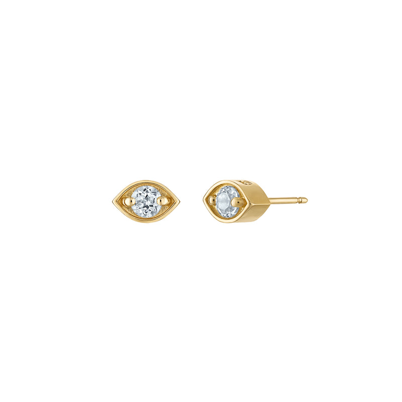 18k Gold Eye Studs with Diamonds