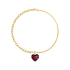 18k Gold Garnet Heart Pendant