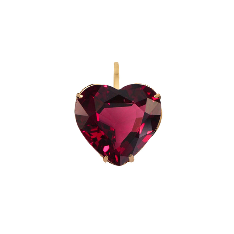 18k Gold Garnet Heart Pendant