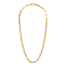 18k Gold Signature Chain Necklace with Diamonds (Invisible pendant extender included)