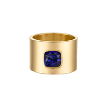 18k Solid Yellow Gold Ring with Cushion Cut Lolite