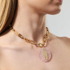 18k Gold Signature Chain with Lovers Pendant