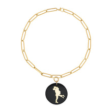 18k Gold Signature Chain with Lovers Pendant