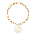 18k Gold Signature Chain with Lovers Pendant