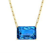 18k Gold Chain with Emerald Cut London Blue Topaz