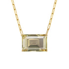 18k Gold Chain with Emerald Cut Champagne Citrine