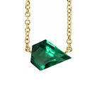 18k Gold Chain with Kite Cut Dark Green Quartz