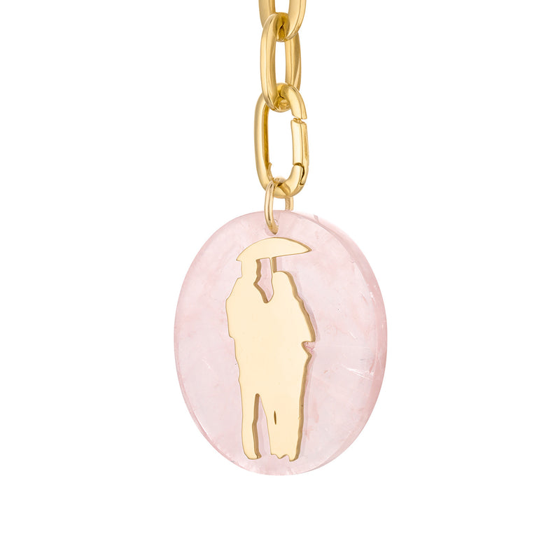 18k Gold Lovers Pendant Base Colors: White, Pink, Black, Green