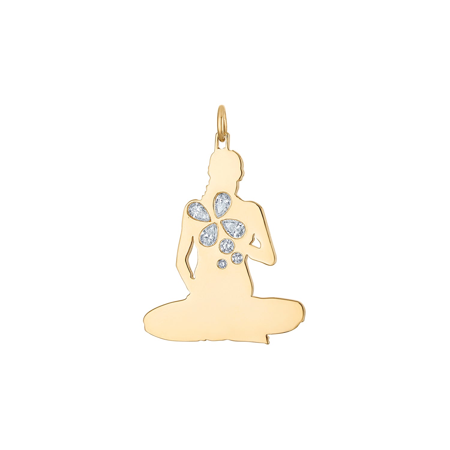 18k Gold Buddha Pendant with Diamonds