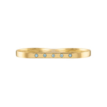 Solid 18k Gold Thick Double Finger Ring with Blue Topaz