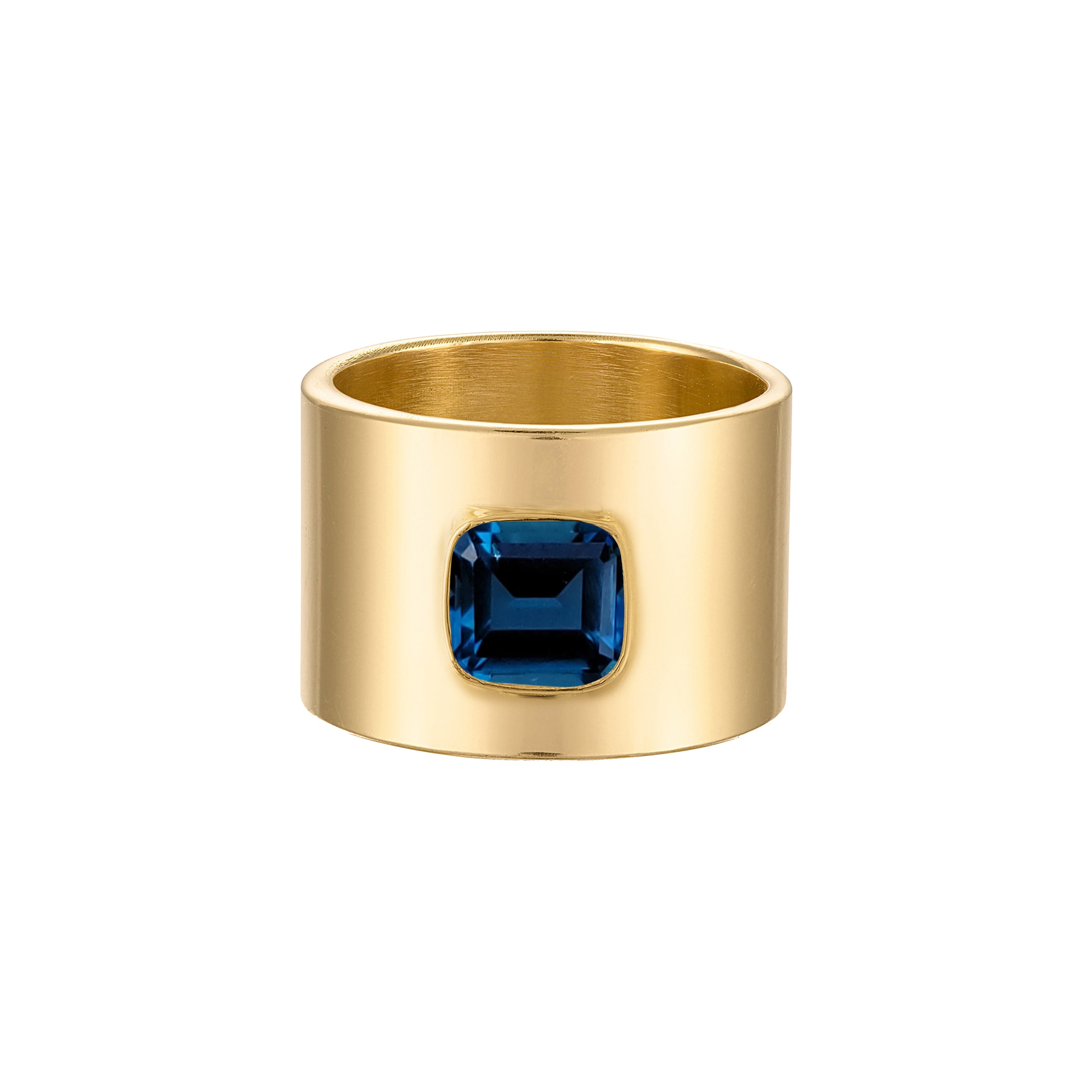 Solid 18k Gold Ring with Sapphire