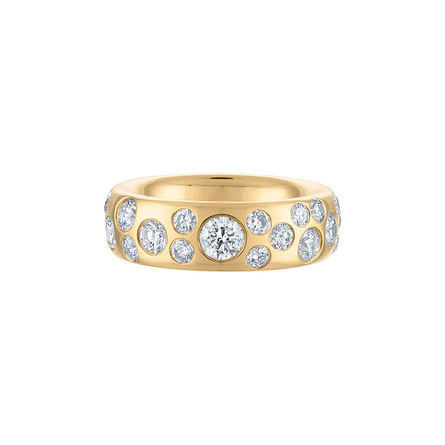 Solid 18k Gold Ring with Diamonds