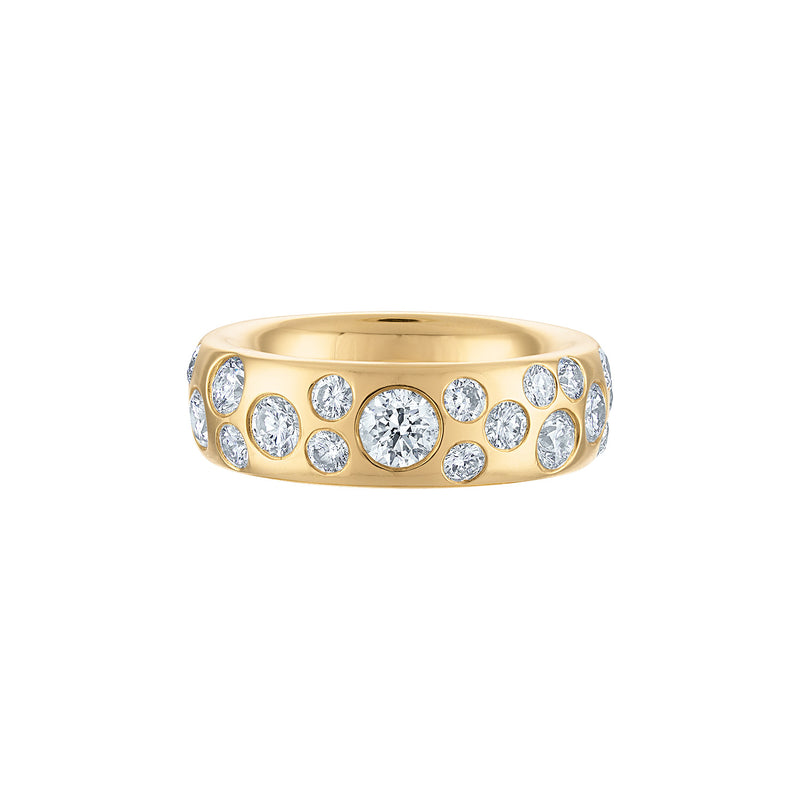 Solid 18k Gold Ring with Diamonds