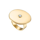 Solid 18k Gold Circle Ring with Diamond