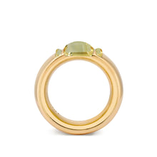 Solid 18k Gold Stacking Ring with Champagne Citrine