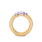 Solid 18k Gold Stacking Ring with Lavender Amethyst