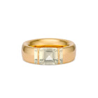 Solid 18k Gold Stacking Ring with Light Yellow Citrine