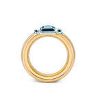 Solid 18k Gold Stacking Ring with Swiss Blue Topaz