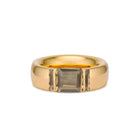 Solid 18k Gold Stacking Ring with Smoky Topaz