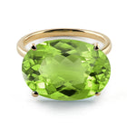 18k Gold Radiant Cut Peridot Cocktail Ring