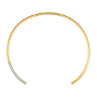 3.5 inch solid 18k yellow gold 4mm wire chocker w/ paved diamonds