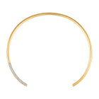 13.5" Solid 18k Yellow Gold 4mm Wire Choker w/ Paved Diamonds