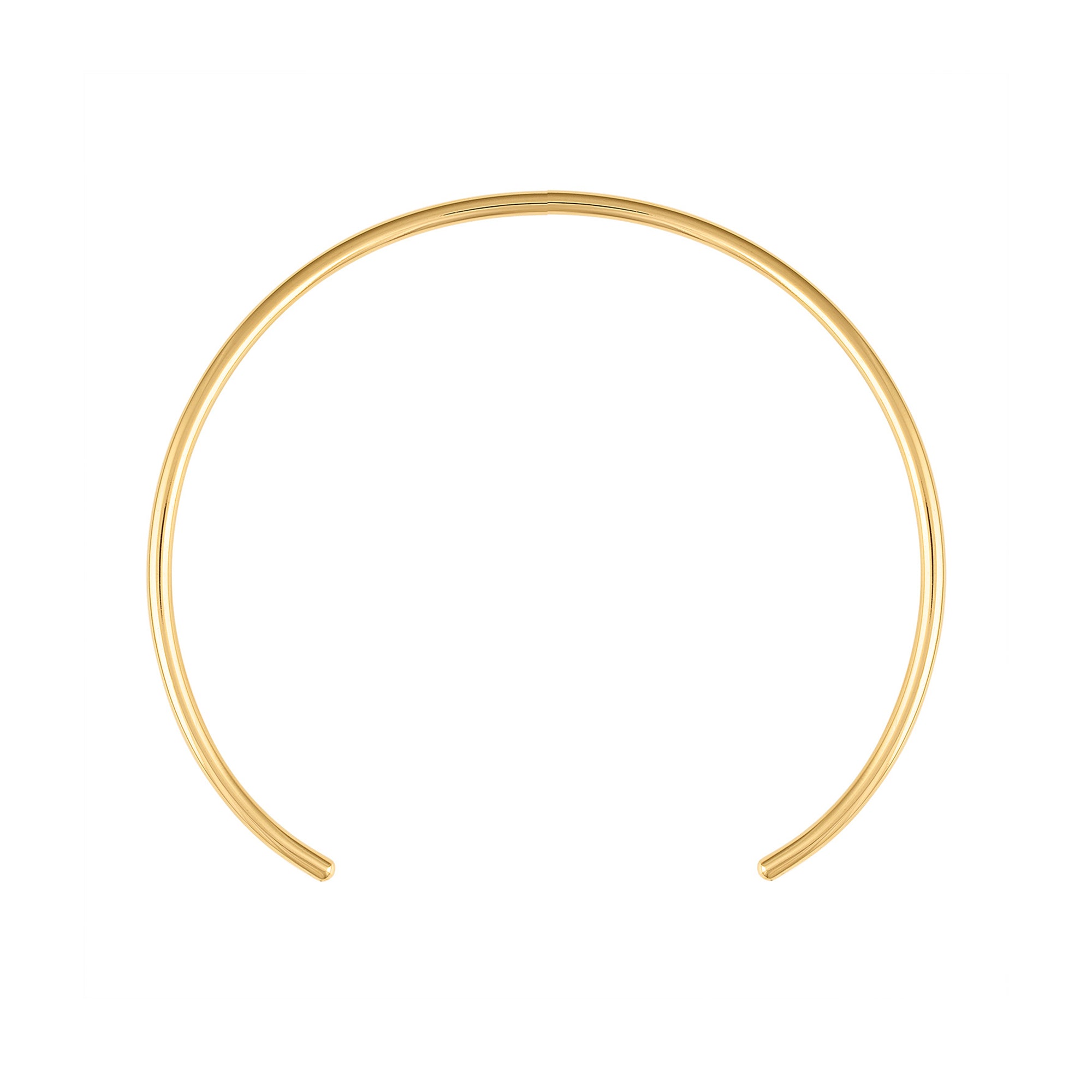 13.5" Plain Solid 18k Yellow Gold 4mm Wire Choker