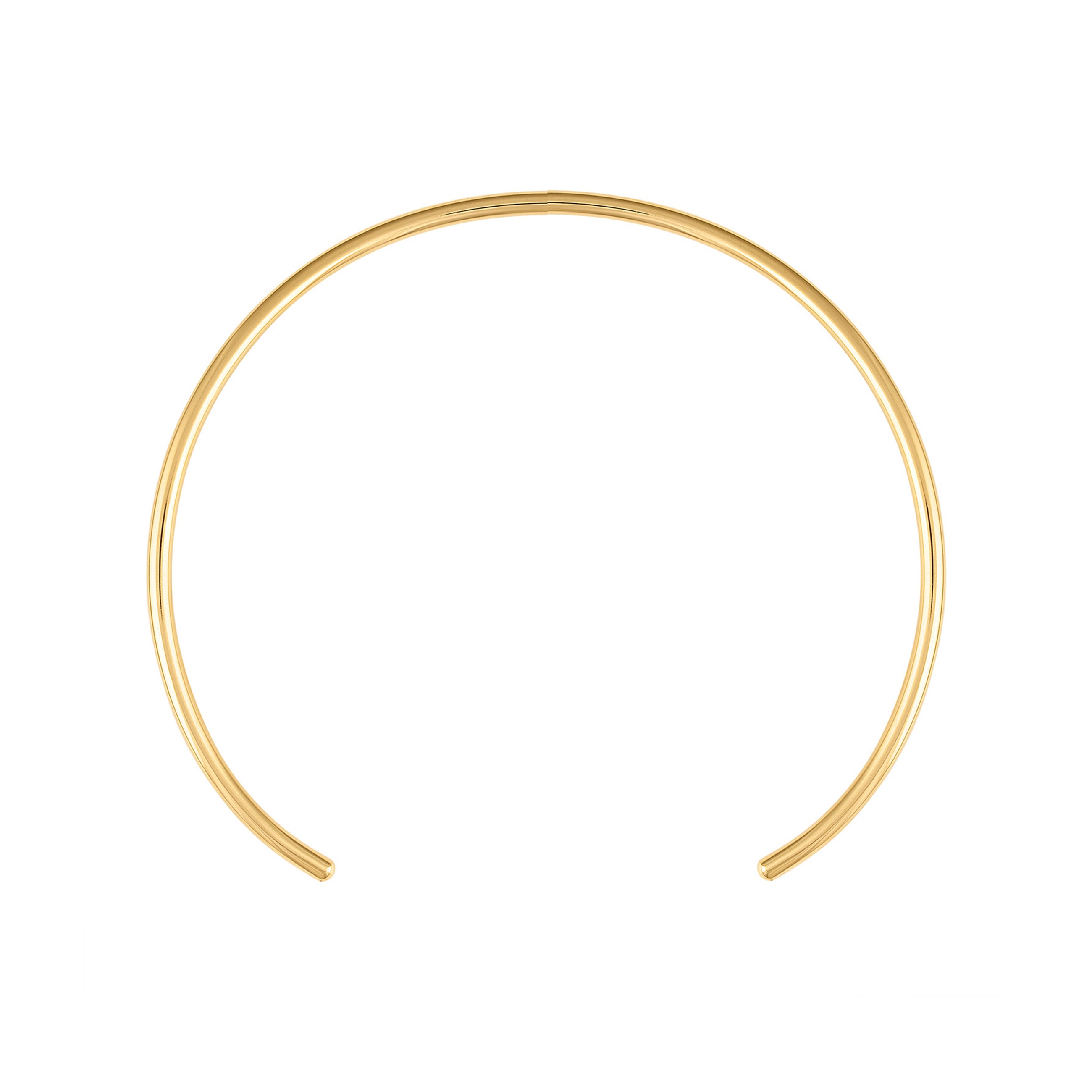 13.5" Plain Solid 18k Yellow Gold 4mm Wire Choker