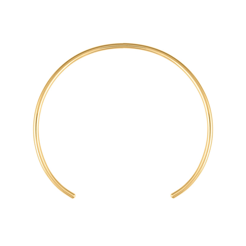 13.5" Plain Solid 18k Yellow Gold 4mm Wire Choker