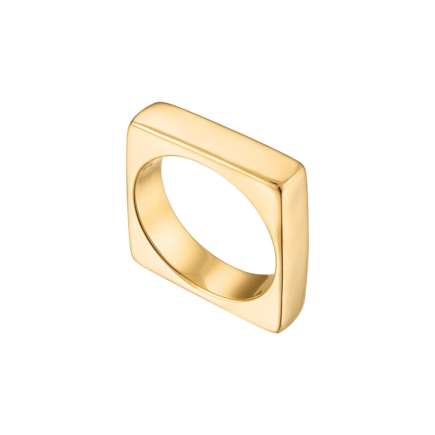 18k Yellow Gold Square Stacking Ring