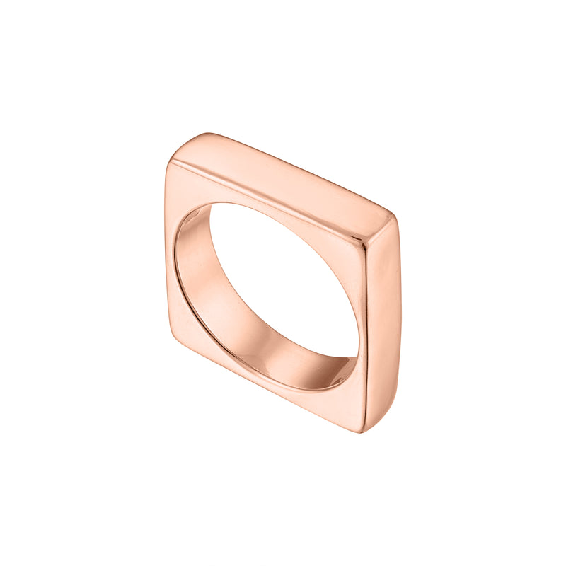 18k Rose Gold Square Stacking Ring